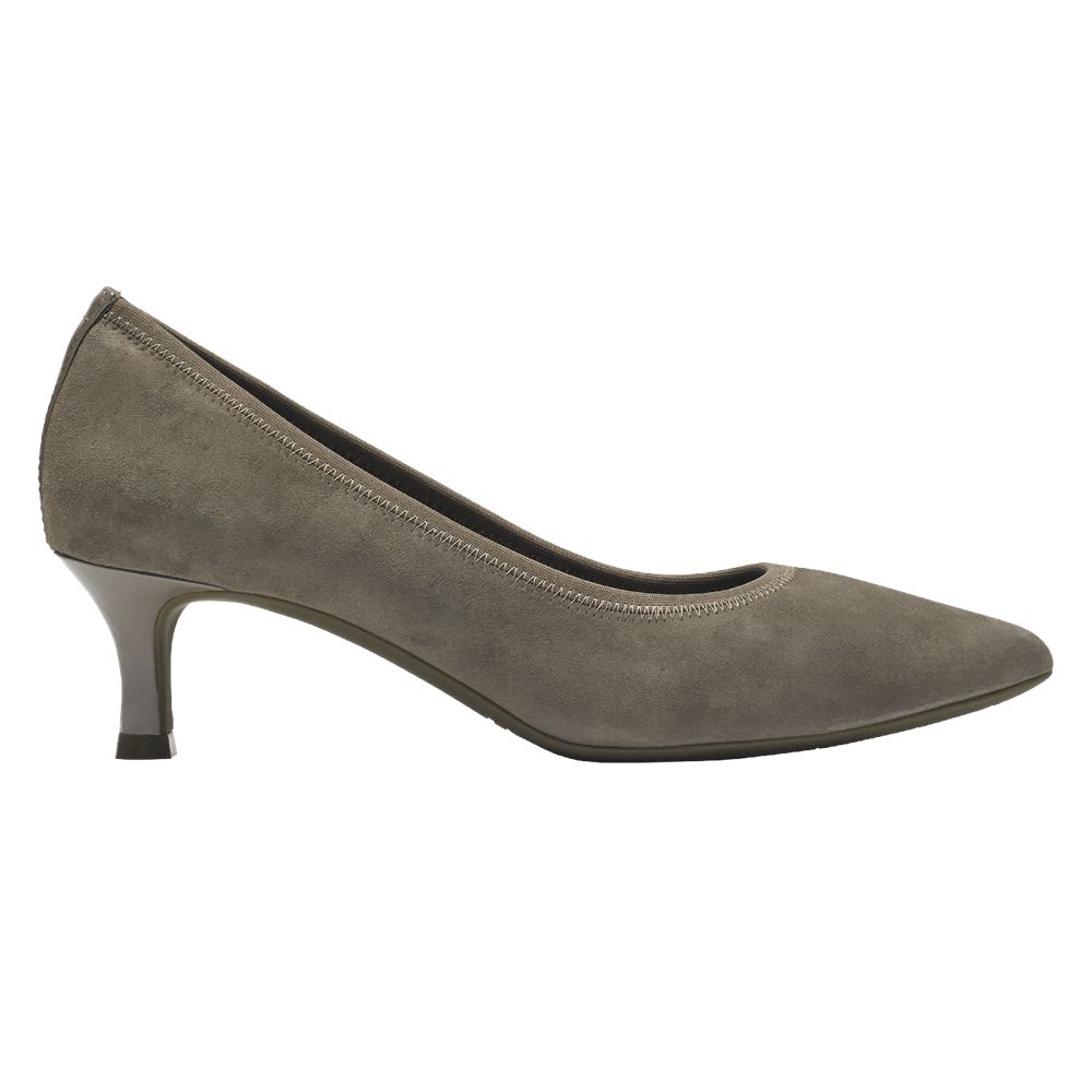 Rockport Women's Total Motion Kaiya Heel Pumps - Grey - USA (0726KNDPB)